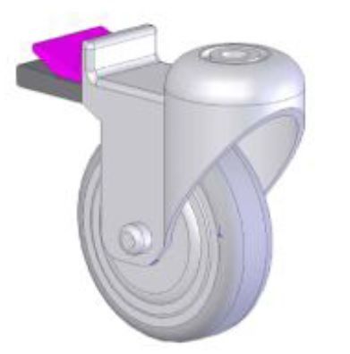 rear caster with brake