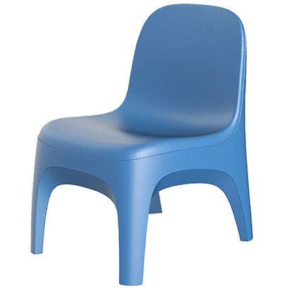 Securable Armless Plastic Chair by Fabrication Enterprises