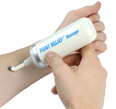 Point-Relief Mini-Massager with targeted massage head