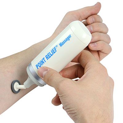 Point-Relief Mini-Massager with broad massage head