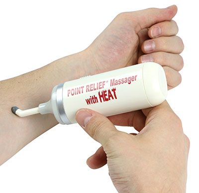 Point-Relief Mini-Massager with Heat with targeted massage head