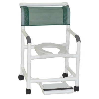 Lumex 22 in. PVC Shower Commode Chair with Sliding Footrest