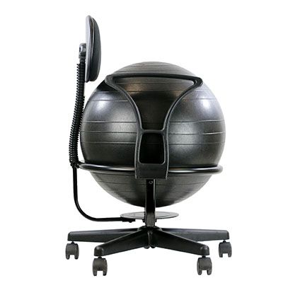 Deluxe Office Ball Chair, ergonomic chair, lockable wheels, with armrest,  lower back support, phthalates-free ball, 16 arm rest to arm rest