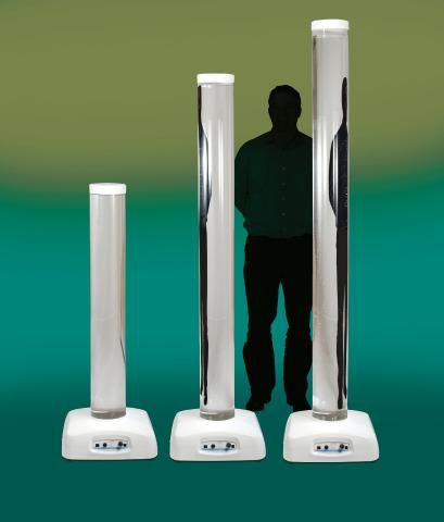 The three height options that are available for the Genie Bubble Tube 