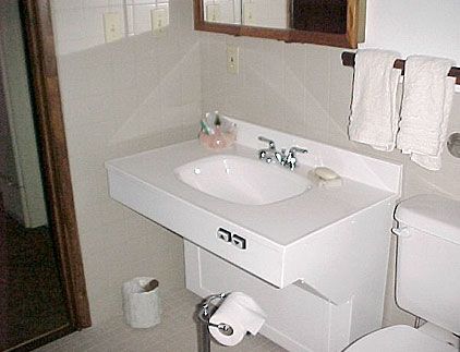 Height-Adjustable Sink Kit shown in the bathroom (sink not included)