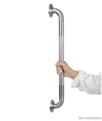 Durable stainless steel grab bar with a secure, textured grip