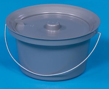 The Rail Set provides an attachment surface for the Pail, and the Pail itself is equipped with a lid for privacy and sanitation. 