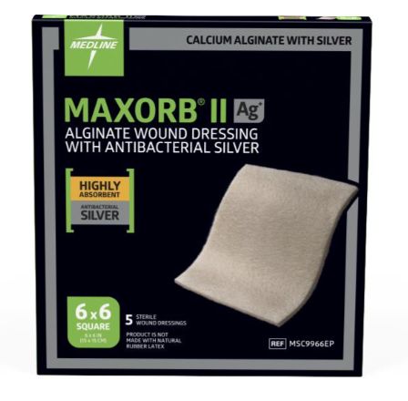 Wound Dressing with Calcium Alginate with Ultra Absorptive Surface Case of 50 Units from Medline