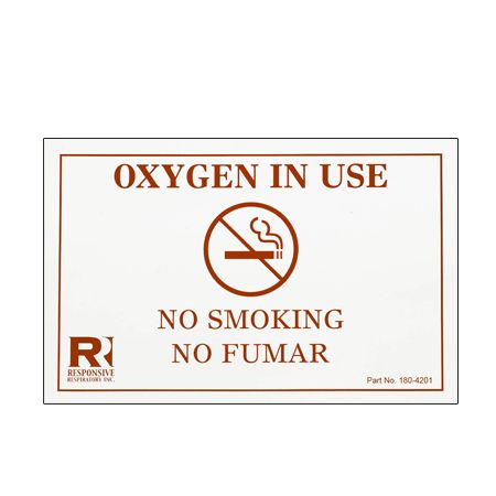 No Smoking, Oxygen in Use Sign - 8.5