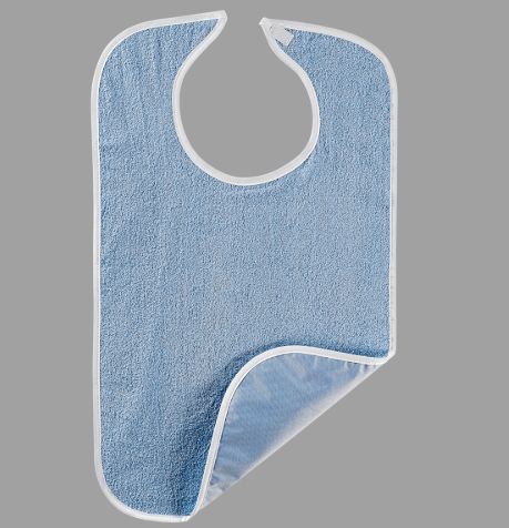 Adult Oversized Bib with Velcro Closure in Blue