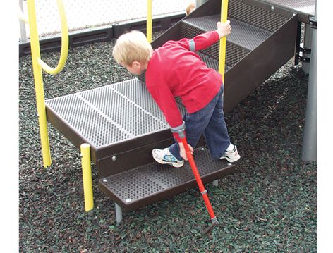 The transfer station helps disabled children climb up