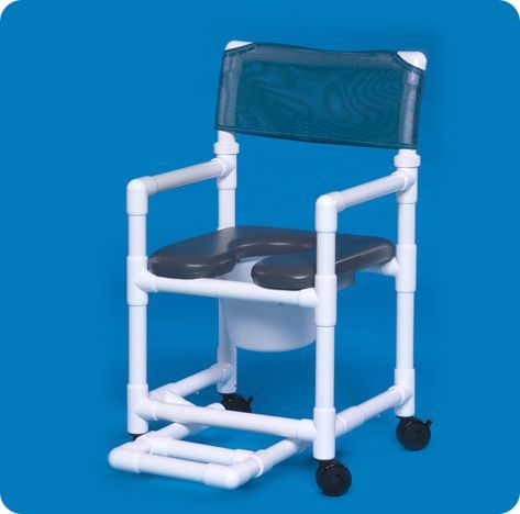 Standard Shower Chair with Footrest and Commode Pail