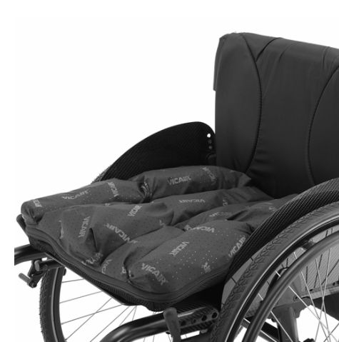 Vicair Vector O2 Wheelchair Cushion by Permobil provides a wheelchair user the upmost sitting comfort and stability.