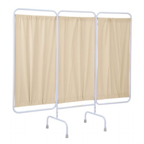 Stationary Antimicrobial Privacy Screen pictured in Cream. (currently only available in Mobile version)
