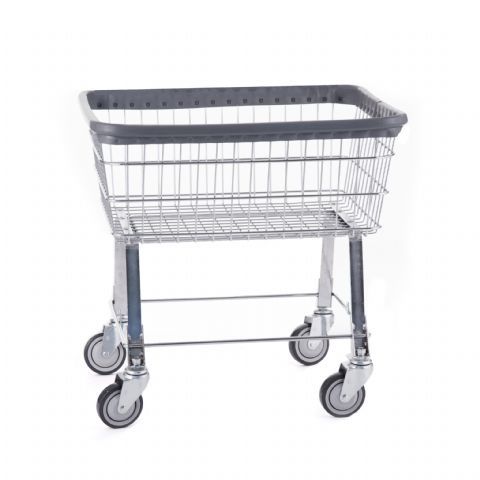 Economy Chrome Wire Commercial Laundry Cart with Wheels