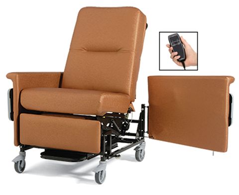 A hand-held remote is included with the power-recline model. 