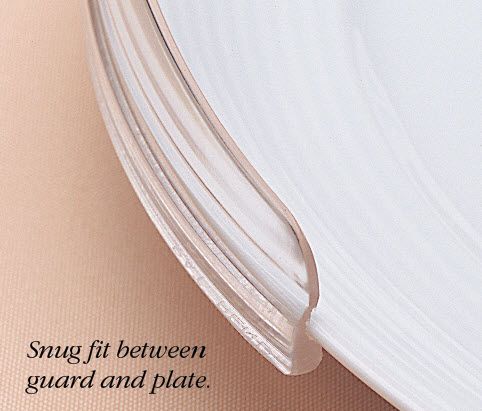 The SureFit Clear Food Guard Sits Tightly Against the Plate for a Gapless Fit