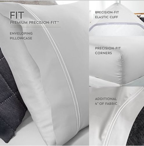 The PureCare Premium Tencel Sheet Set Includes a Precision-Fit Enveloping Pillowcase.