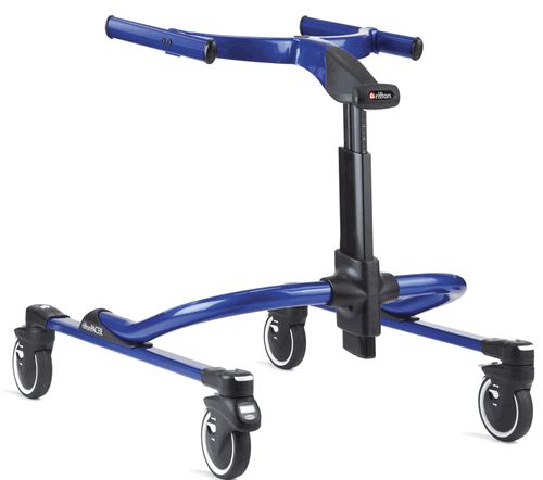 Rifton Pacer Gait Trainer shown with Blue Standard Frame and Standard Base in size Medium