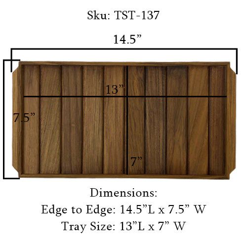 Wood Serving Tray for Lightweight Items - Teak Tray