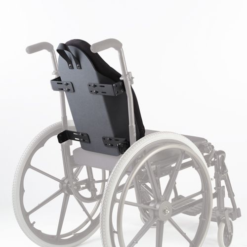 Pro-Tech Deep Contour with Tall Back hooked onto a standard wheelchair