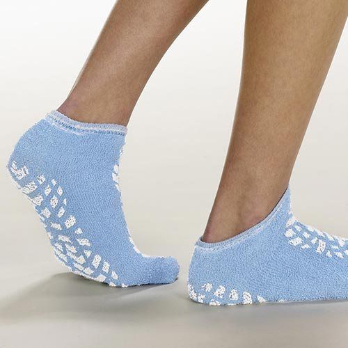 Slipper Socks, Non-Skid, Single Sided, XX-Large, Gray, Pair