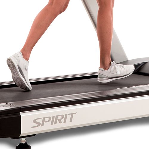 CT900 Commercial Treadmill by Spirit Fitness view of the polyurethane shock absorbers to give the right amount of cushioning