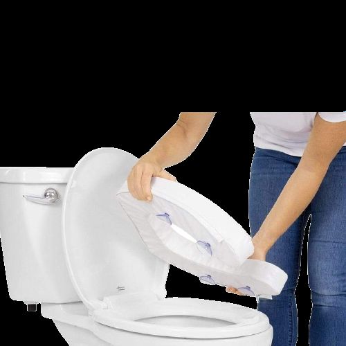 Essential Bath Safety Toilet Seat Riser, Padded, 4 Inch Thick