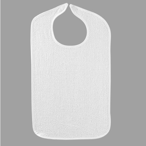 Adult oversized bib with Velcro in White