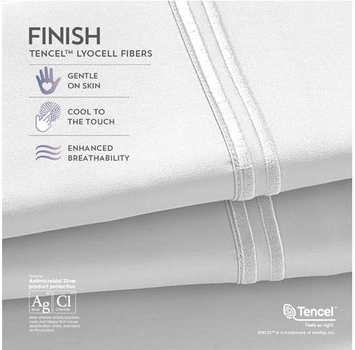 This pillowcase set is gentle on the skin, cool to the touch, and extremely breathable.