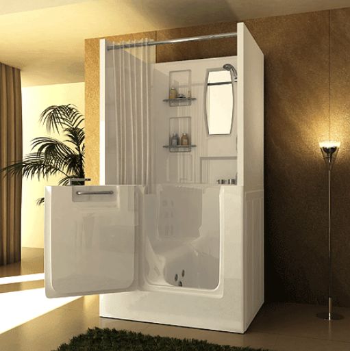 MediTub 3140 Walk-In Bathtub with Shower Enclosure
