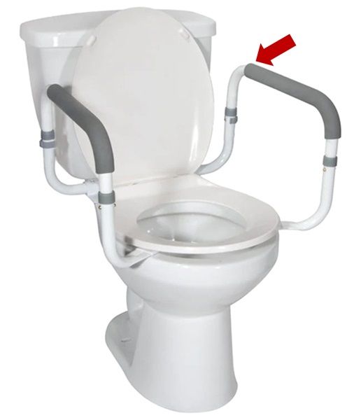 Toilet Safety Rail with Padded Armrests (Toilet not included)