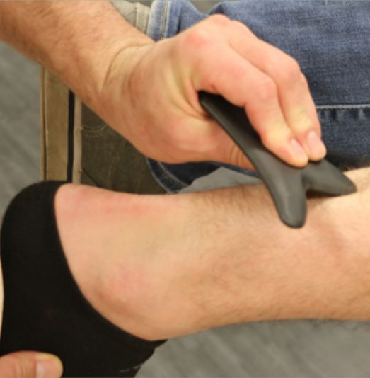 Posterior calf application of the F2 tool