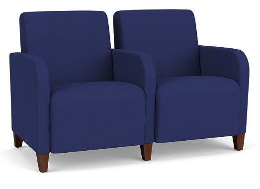 Walnut Wooden Legs with Cobalt Upholstery