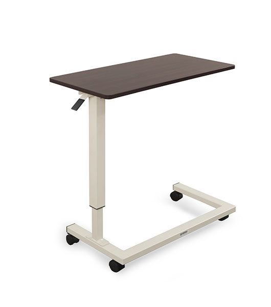 Height Adjustable Overbed Table with Wheels and Heavy-Duty Steel Frame from Medacure