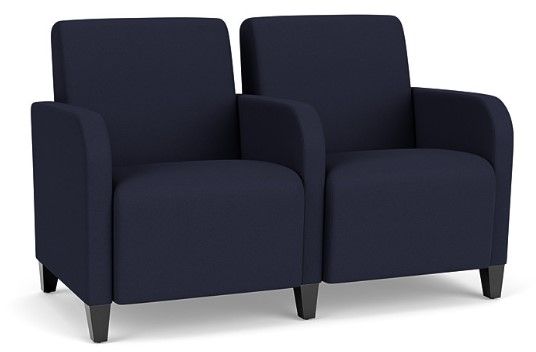 Black Wooden Legs with Navy Upholstery