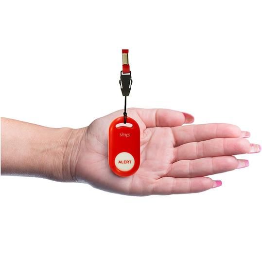 Compact SiMPL SOS Help Pendant fits comfortably in the palm for easy emergency access