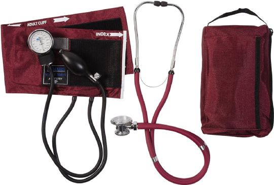 Manual Blood Pressure Cuff and Stethoscope Kit for Adults with Calibrated Nylon Cuff and Oversized Carrying Case