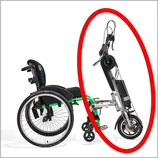 eDragonfly 2.0 Electric Handcycle Wheelchair Power Assist Device - Wheelchair Not Included