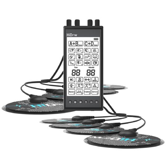 Portable Pain Relief and Muscle Stimulation TENS and EMS Device with 20  Intensity Levels and 4 Channel Electrostimulation - XPDS 4 by HiDow  International