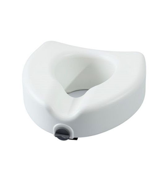 Raised Toilet Seat with Lock for 5-Inch Raise - Compatible With Most Standard and Elongated Toilets