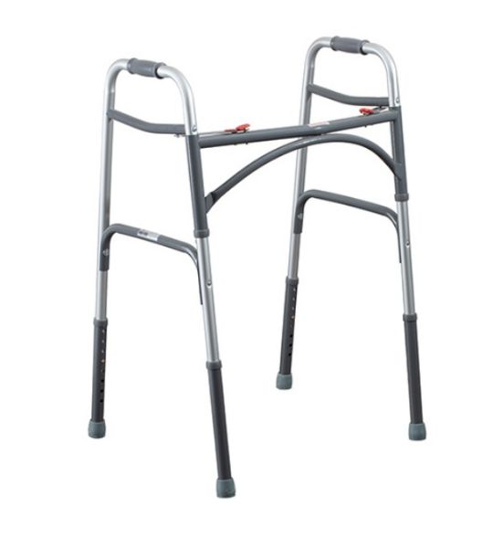 Bariatric Two Button Folding Walker Without Wheels