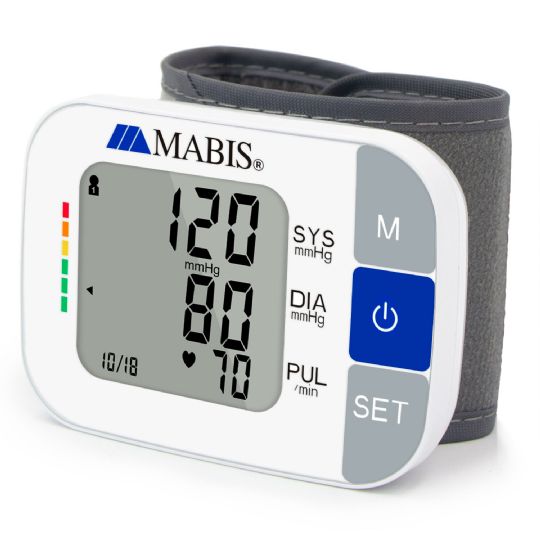 MABIS Universal Wrist Blood Pressure Monitor with Voice Readings and Multi-User Memory