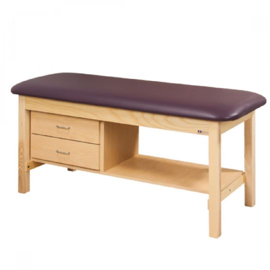 Flat Top Treatment Table with Shelf and Drawers