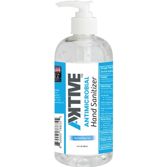 AKTIVE 70% Hand Sanitizer 4oz and 16oz bottles with Aloe, (Bulk Purchases Only), Sold by pallet - Made in USA - In Stock in Texas