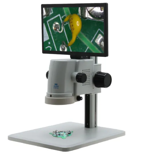 Digital Microscope with Monitor, LED Lights, 1080p 60FPS Imaging - Aven MicroVue Microscope