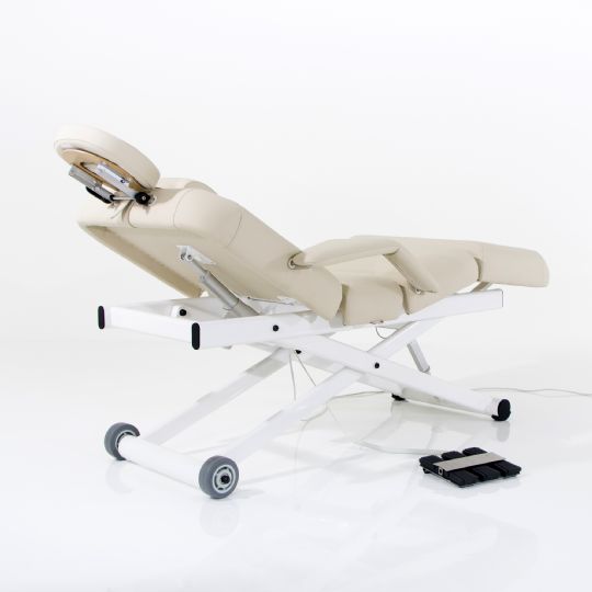 3-Motor Electric Massage Table with Adjustable Height and Foot Control by Silverfox