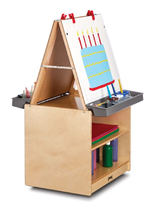 Pediatric Mobile Easels with Double Station Art Center - Mobile Easels for Kids