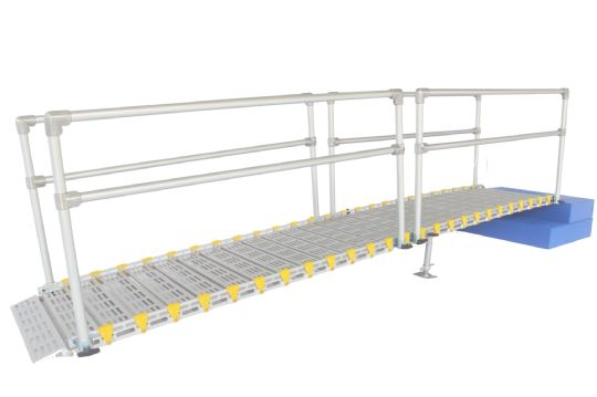 Lightweight Aluminum Wheelchair Ramp - Portable Ramp with 2 Handrails by Roll-A-Ramp |  26 in. Width