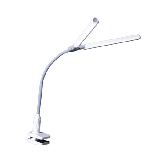 DuoPro Clamp Lamp with Double Shade and Adjustable LED Brightness